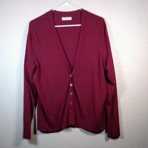 Sutton Studios Maroon Cardigan Sweater